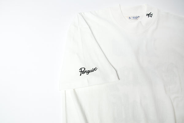 Penguin by Munsingwear × NEW VINTAGE GOLF  mock neck T-shirt ( White )