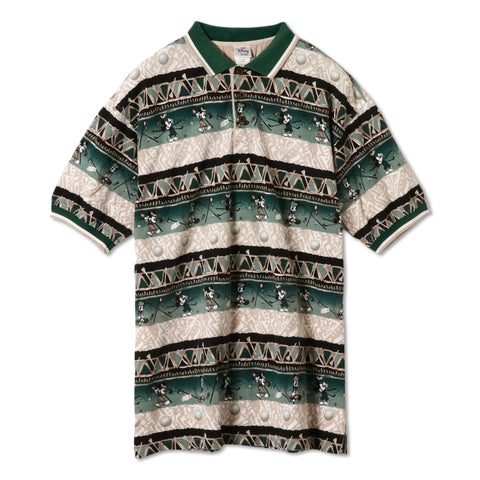 Mickey All Over Character Border Polo Shirt ( L )
